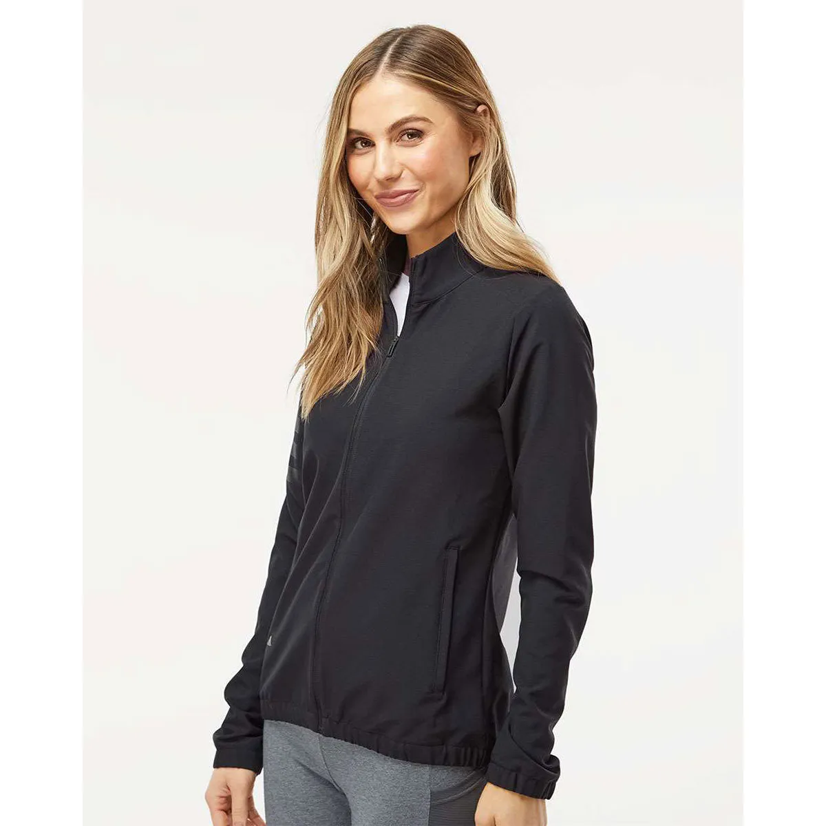 adidas Women's Black 3-Stripes Full-Zip Jacket