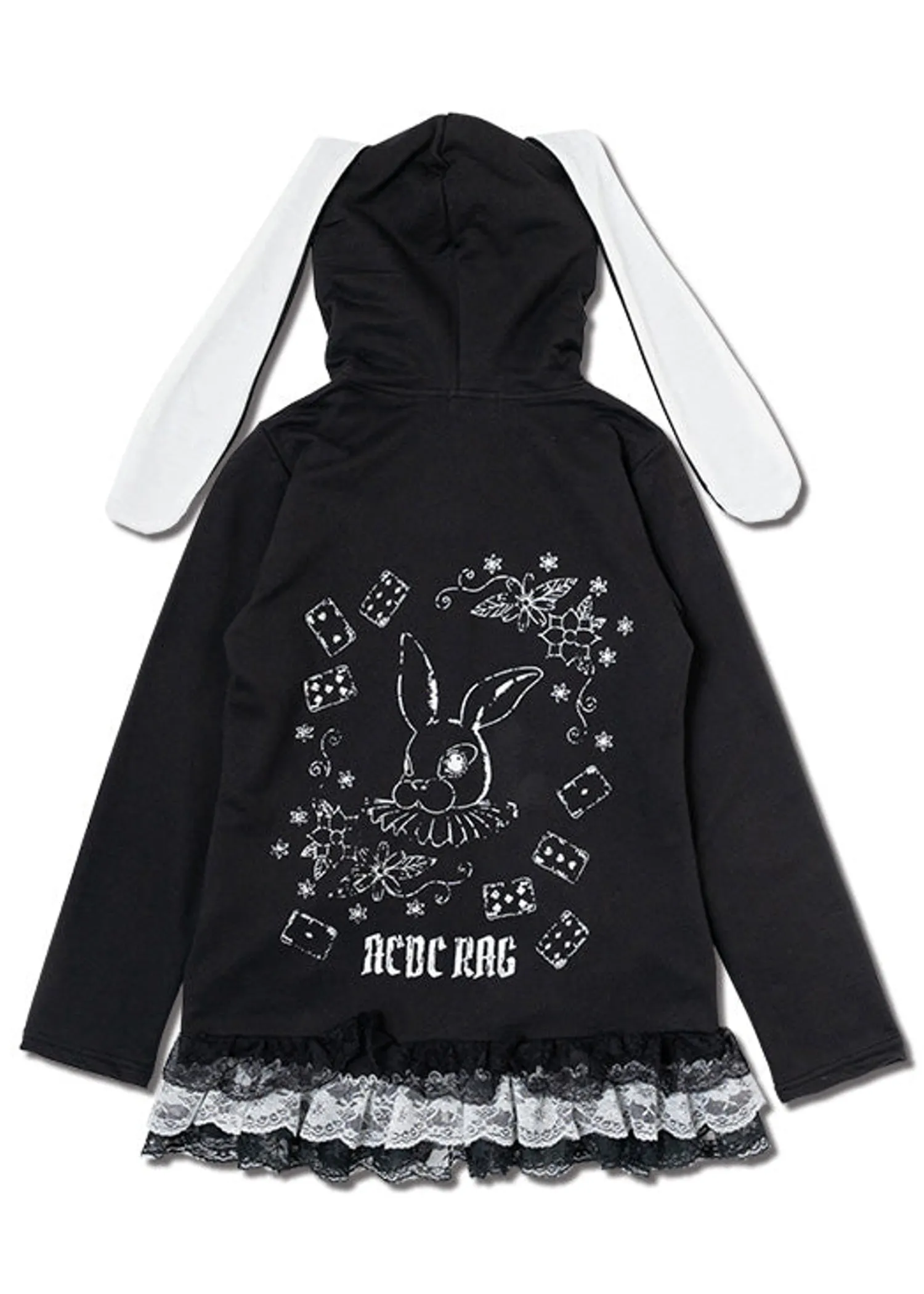 Alice Gothic Rabbit Ears Zip Up Hoodie