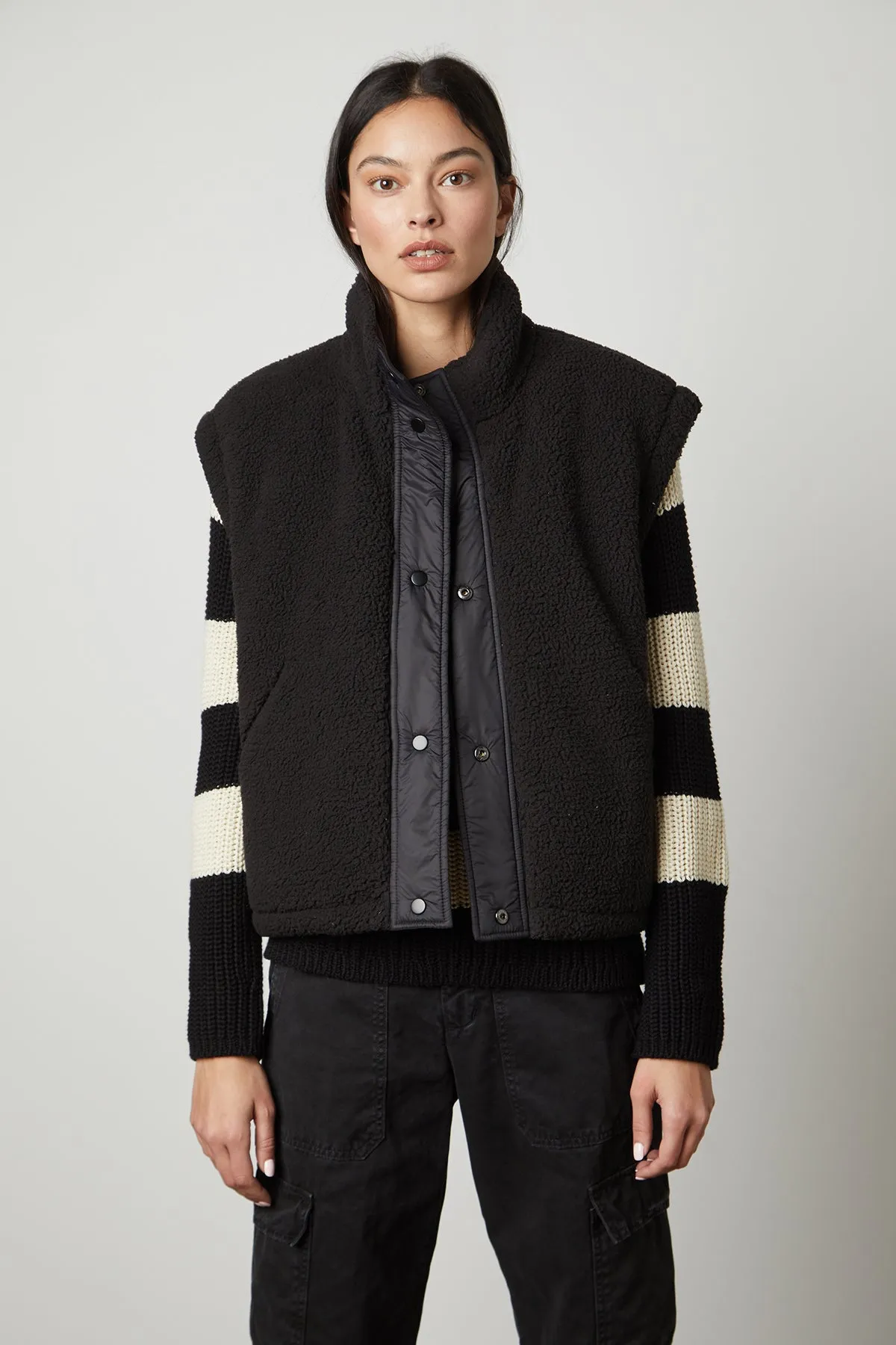 ALICIA REVERSIBLE PUFFER SHERPA VEST