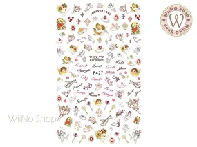 Angel Adhesive Nail Art Sticker - 1 pc (F427)