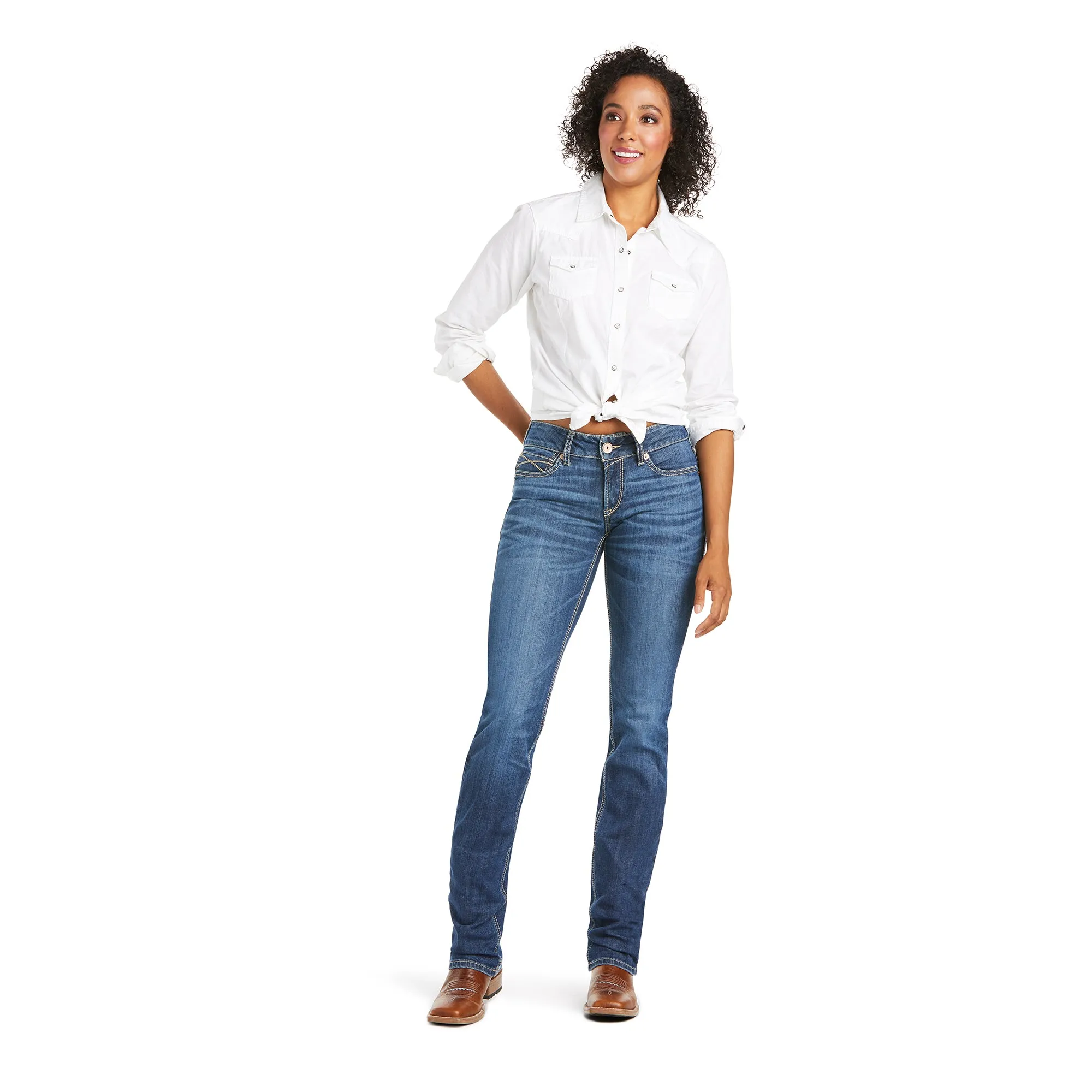 Ariat R.E.A.L. Mid Rise Myla Stackable Straight Leg Jean