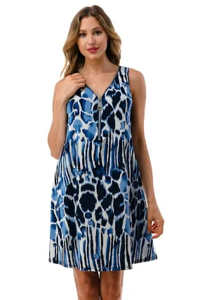 Ariella Printed Big Zipper Tank Dress