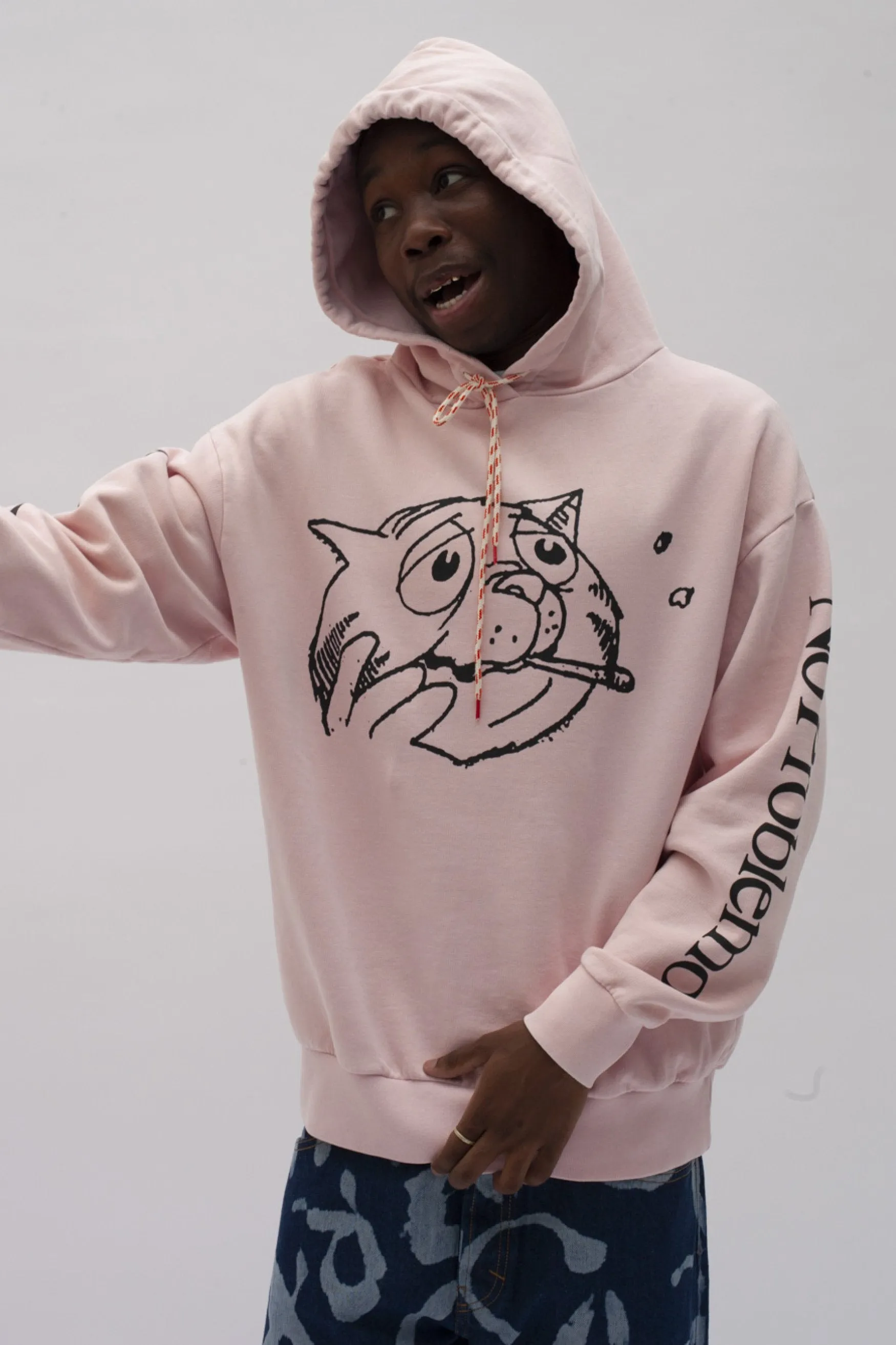 Aries Arise Worried Cat Acid Hoodie