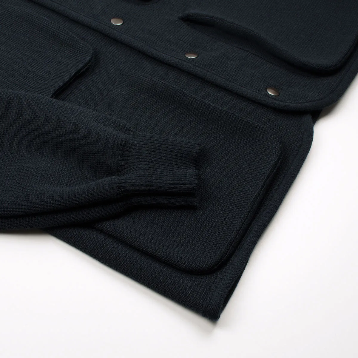 Arpenteur - George Merino Milano Wool Snap Cardigan - Navy