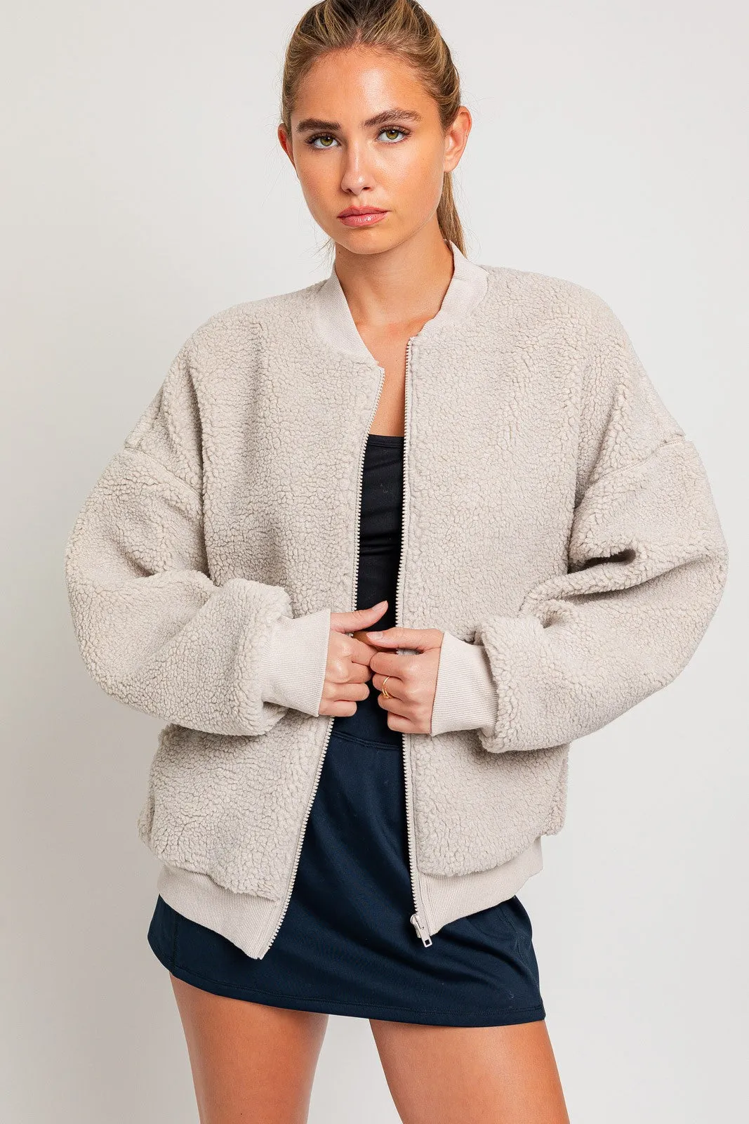 Audrey Fleece Bomber Jacket