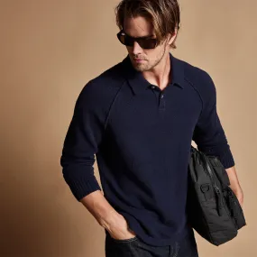 Bayshore Cashmere Blend Polo - Navy