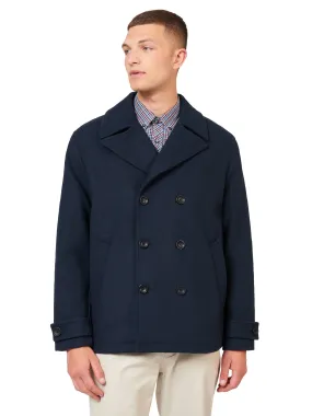 Mens Classic Wool Peacoat Jacket by Ben Sherman - Stylish & Warm Outerwear