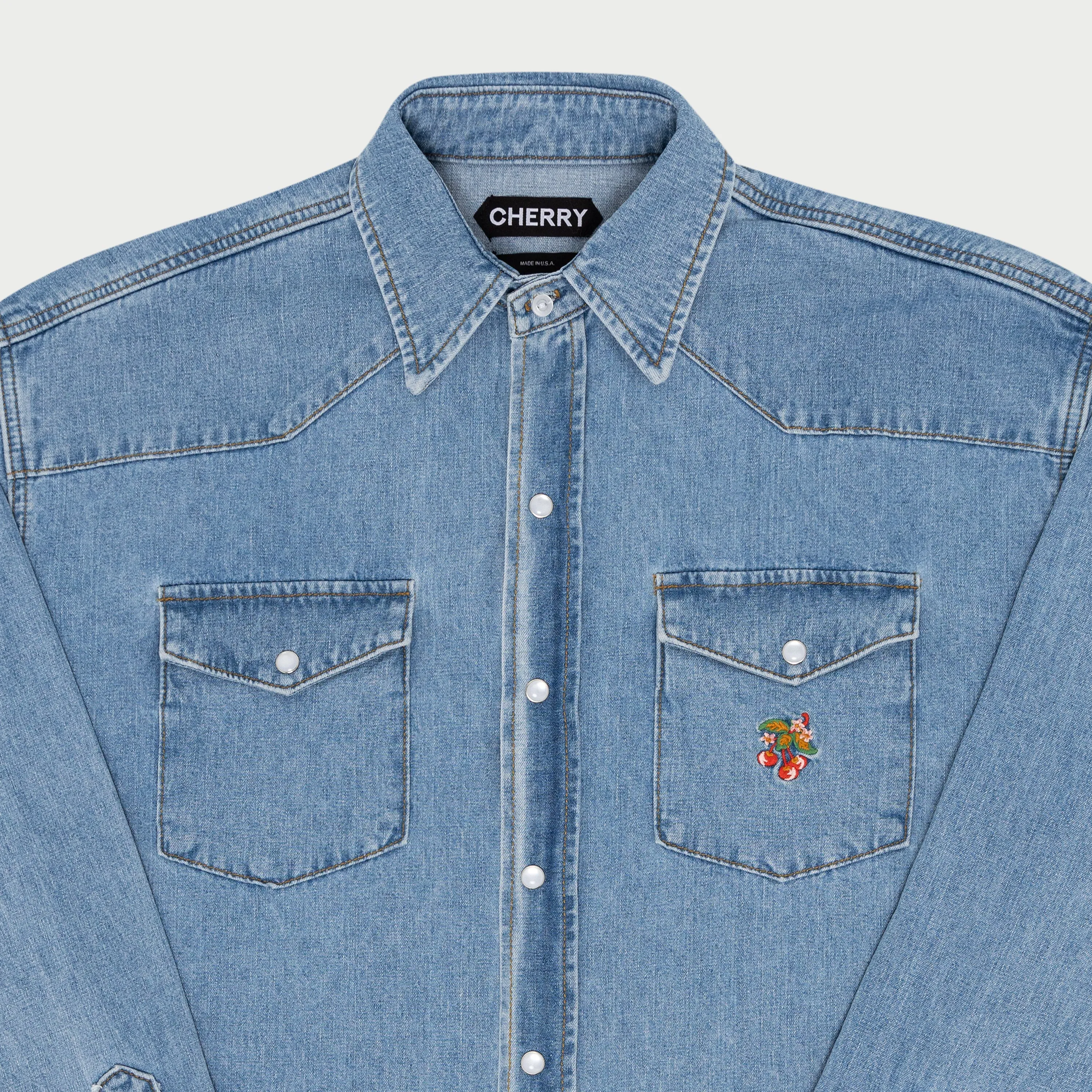 Big Western Shirt (Washed Blue)