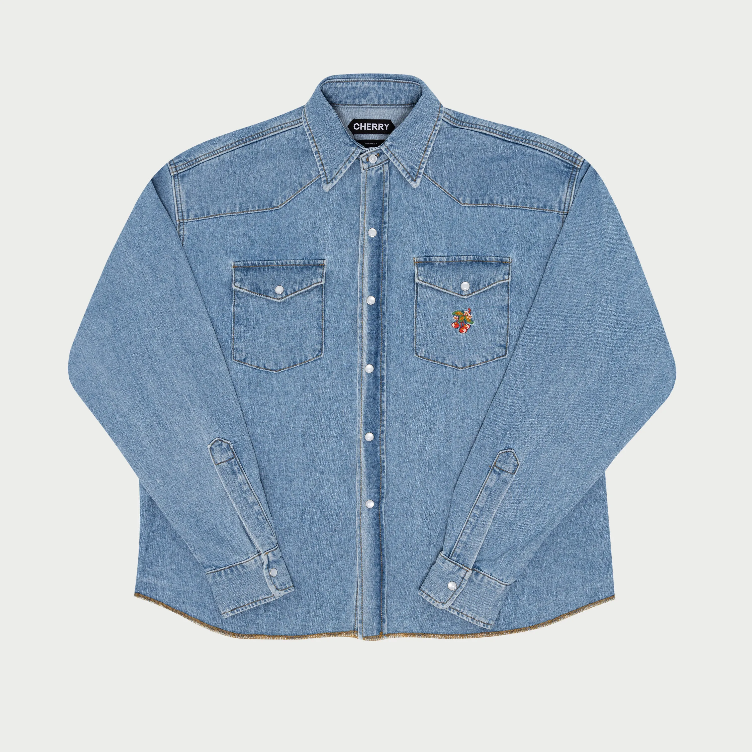 Big Western Shirt (Washed Blue)