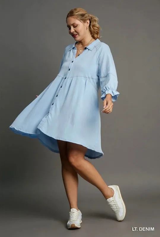 Button Down Long Sleeve Dress