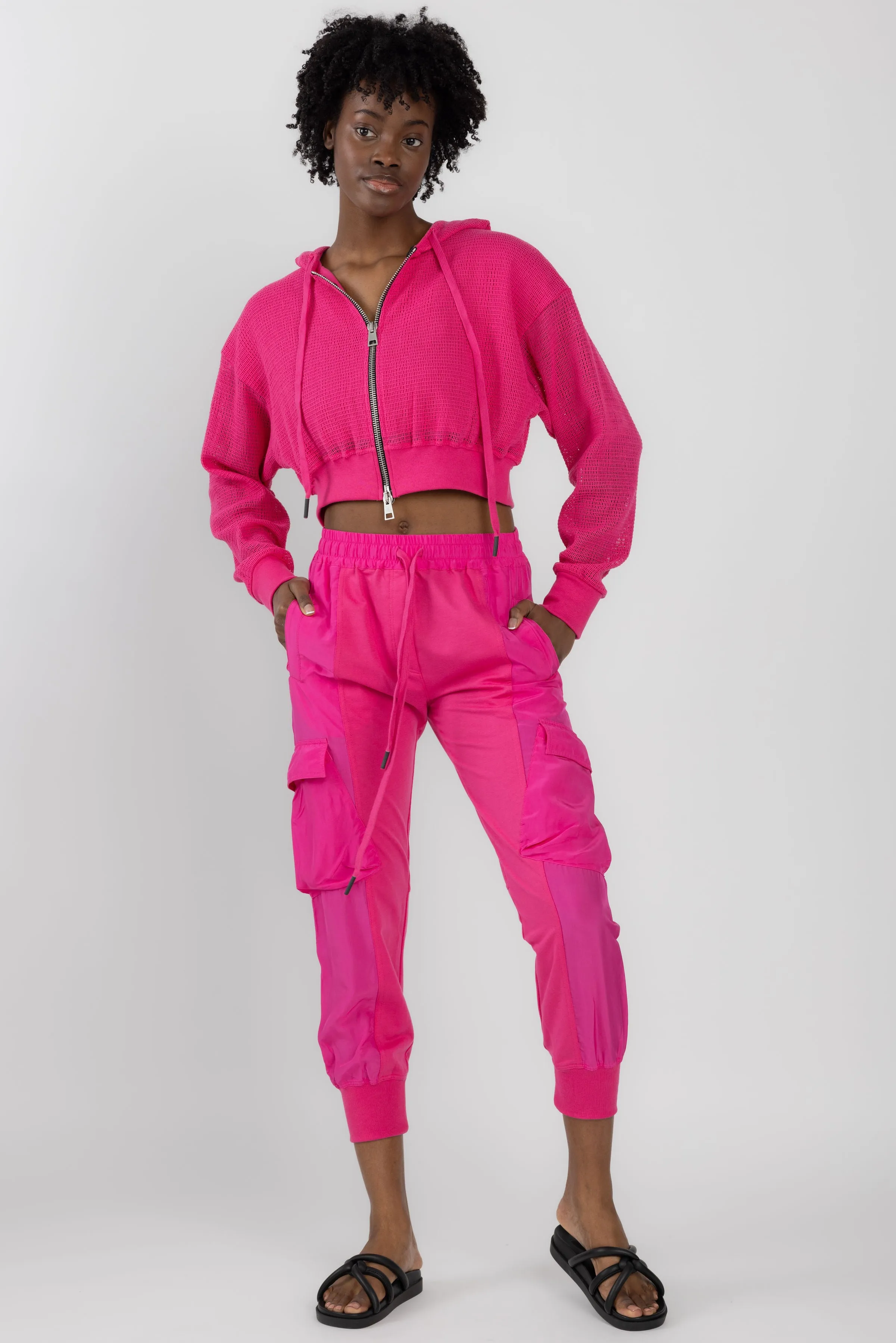 Cargo Jogging Pant in Fucsia