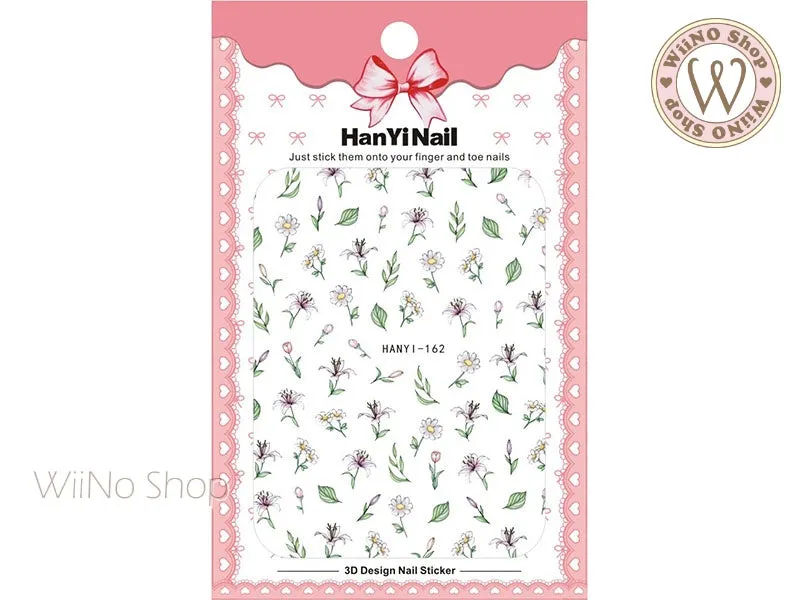 Chamomile Lily Flower Adhesive Nail Art Sticker - 1 pc (HY-162)