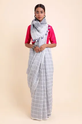 Check Mate Linen Saree