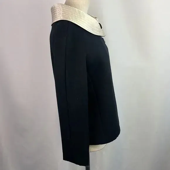 Christian Lacroix Vintage Black With Cream Collar Jacket