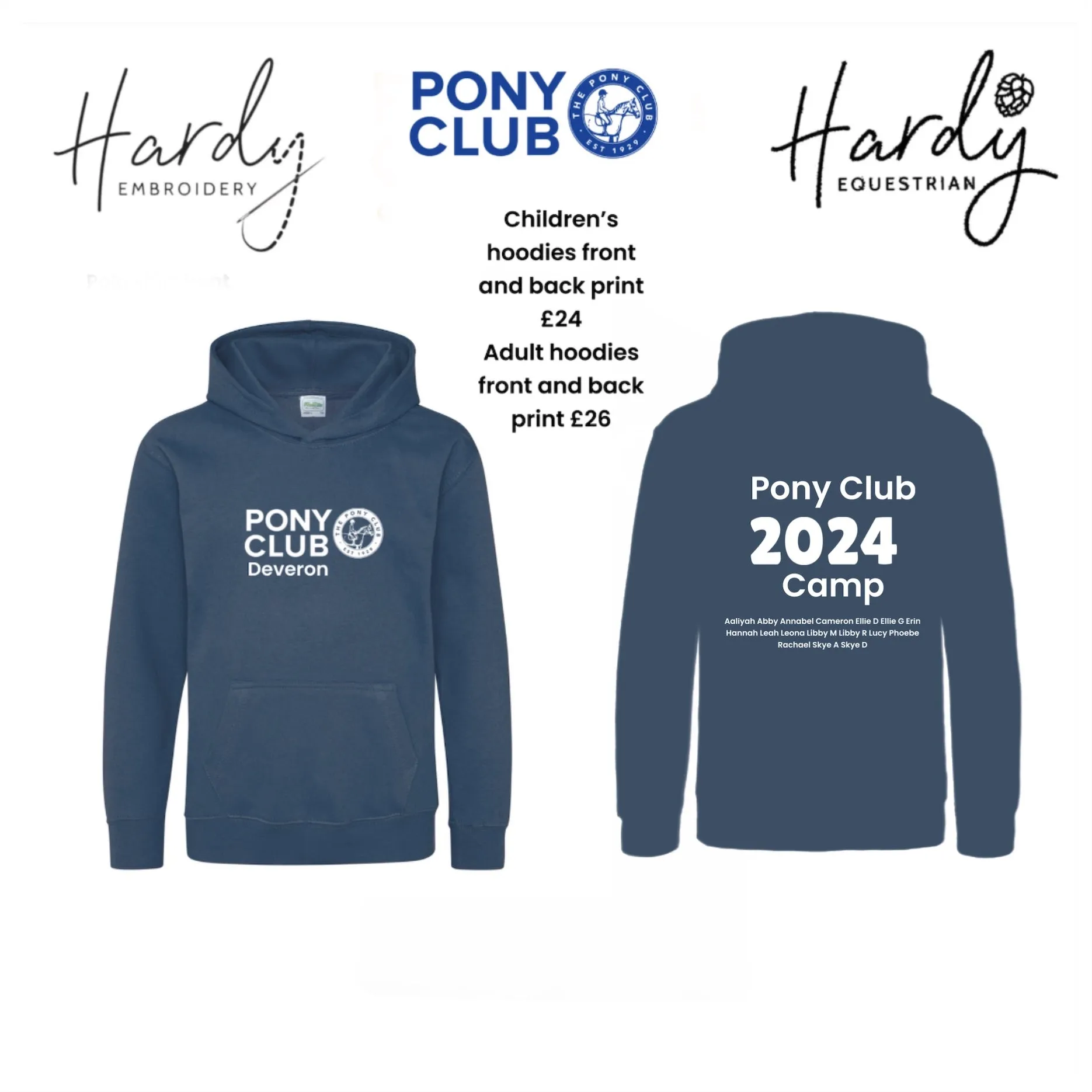 Deveron Pony Club Camp Hoodie 2024