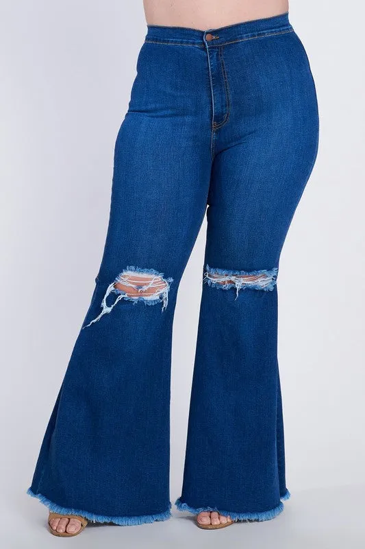 Distressed Flare Jeans