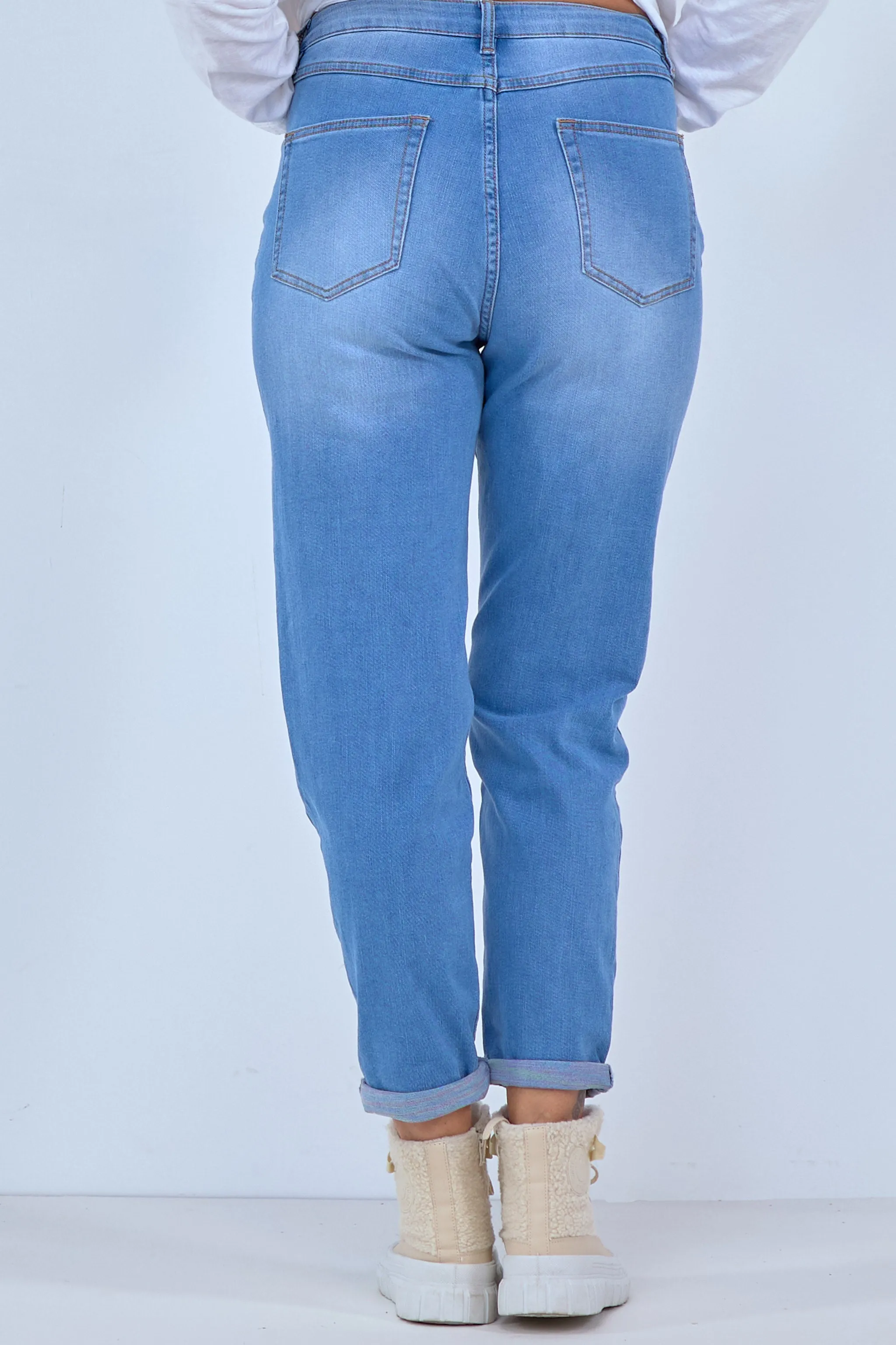 Five-Pocket Jeans, hellblau