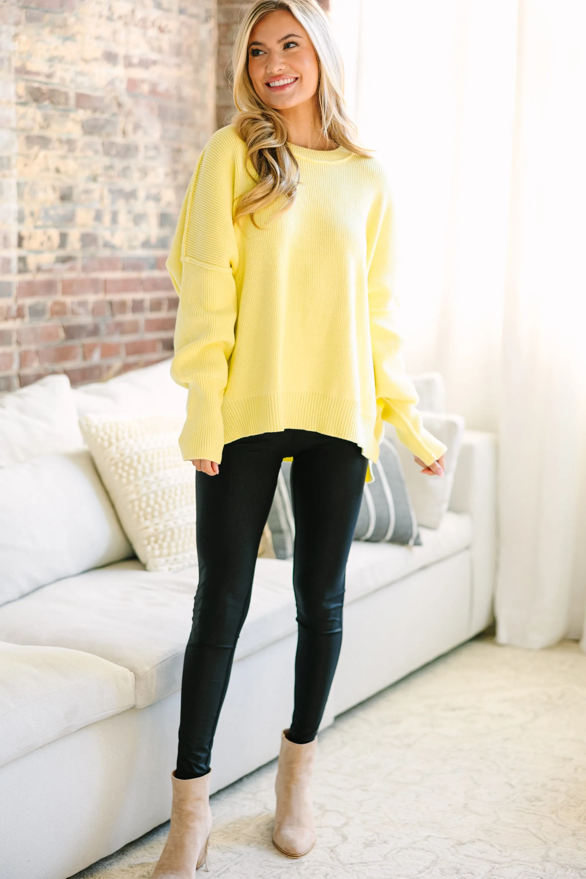 Give You Joy Yellow Dolman Sweater