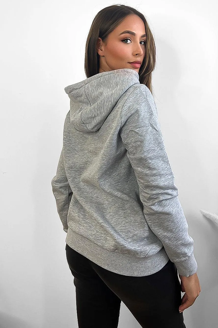 Grey Cotton Blend Printed Magic Hoodie