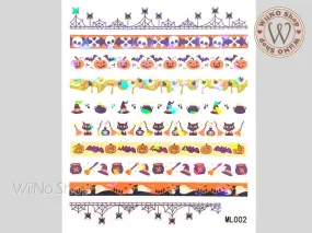 Holographic Halloween Adhesive Nail Art Sticker - 1 pc (ML002)