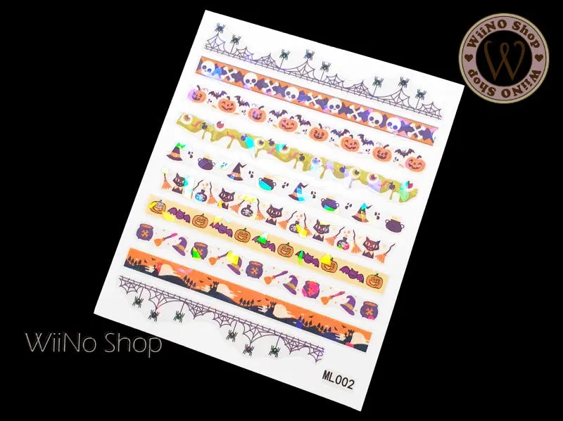 Holographic Halloween Adhesive Nail Art Sticker - 1 pc (ML002)