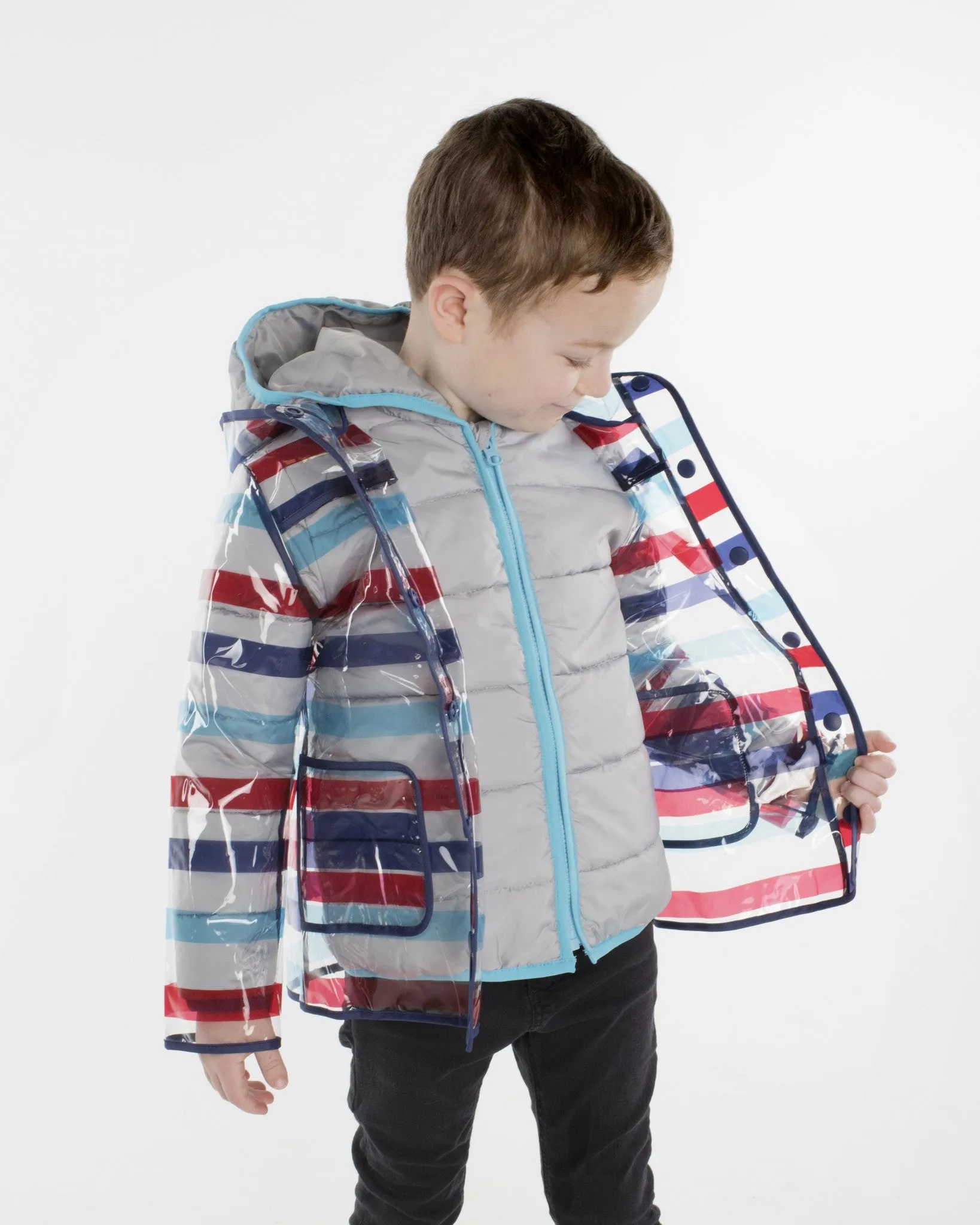 Infant Boy Peek-Through Jacket - Striped