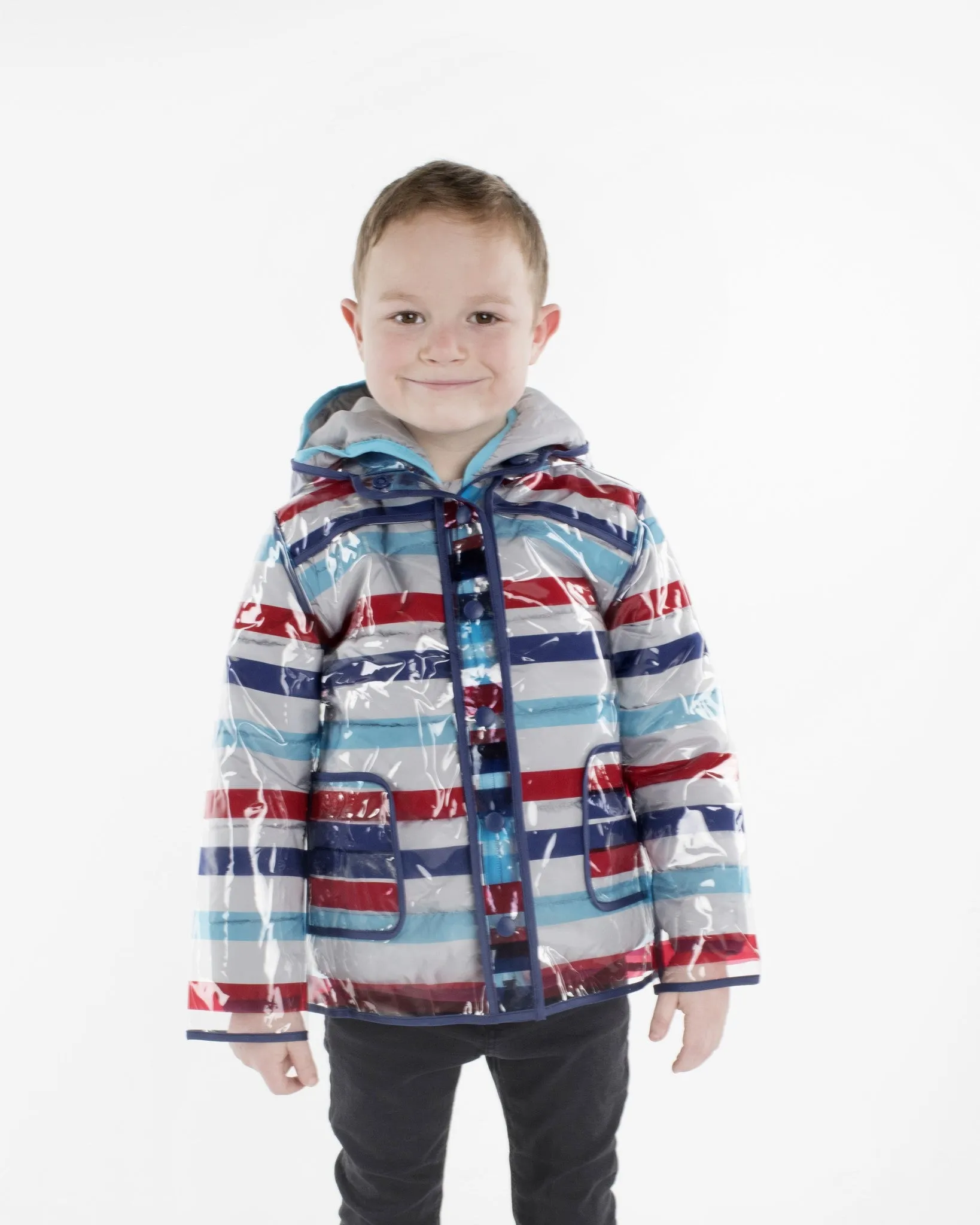 Infant Boy Peek-Through Jacket - Striped