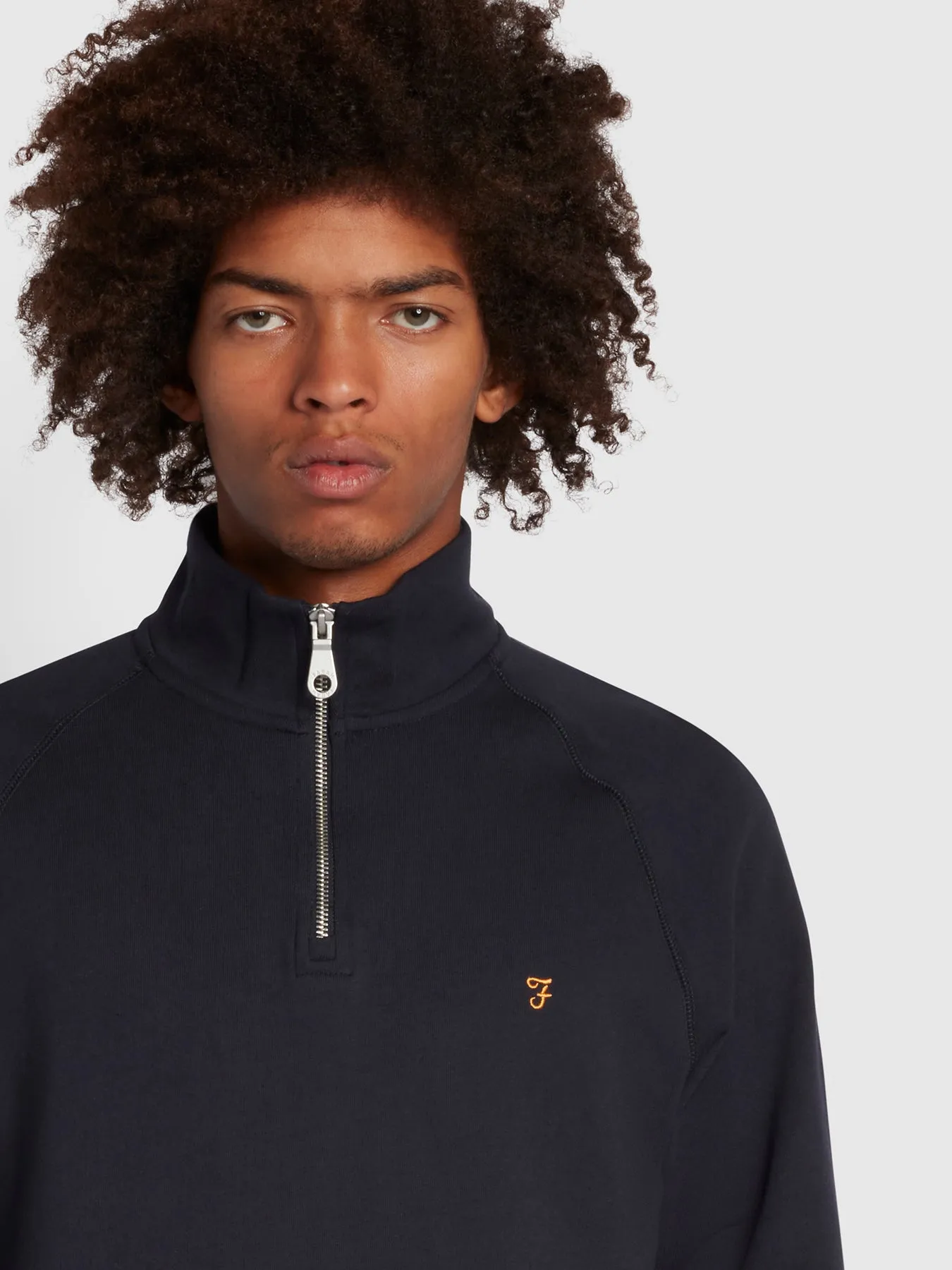 Jim Organic Cotton Quarter Zip Sweatshirt In True Navy