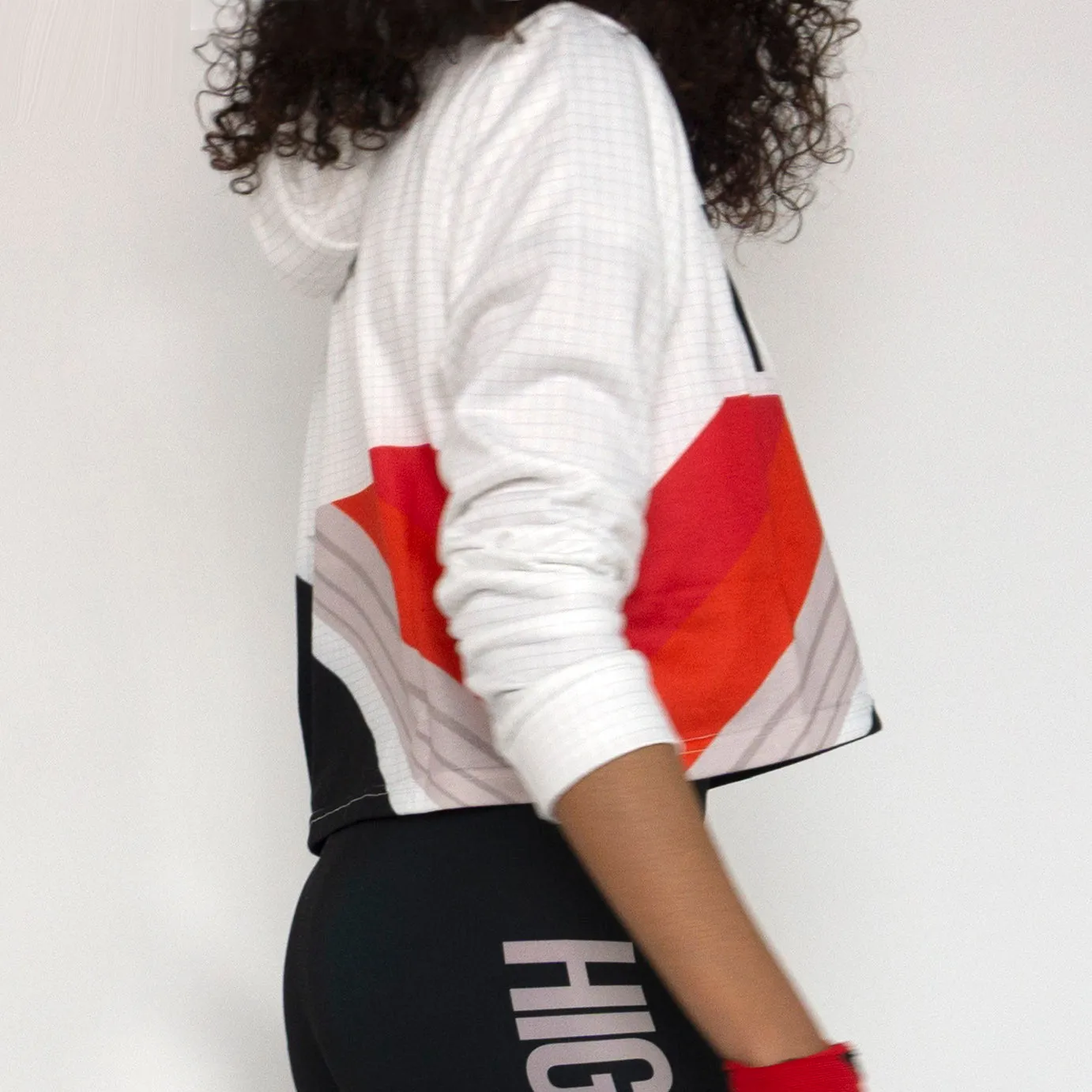 Ladies VHS Throwback Long Sleeve Cropped Hoodie