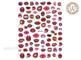 Lips Adhesive Nail Art Sticker - 1 pc (WG458)