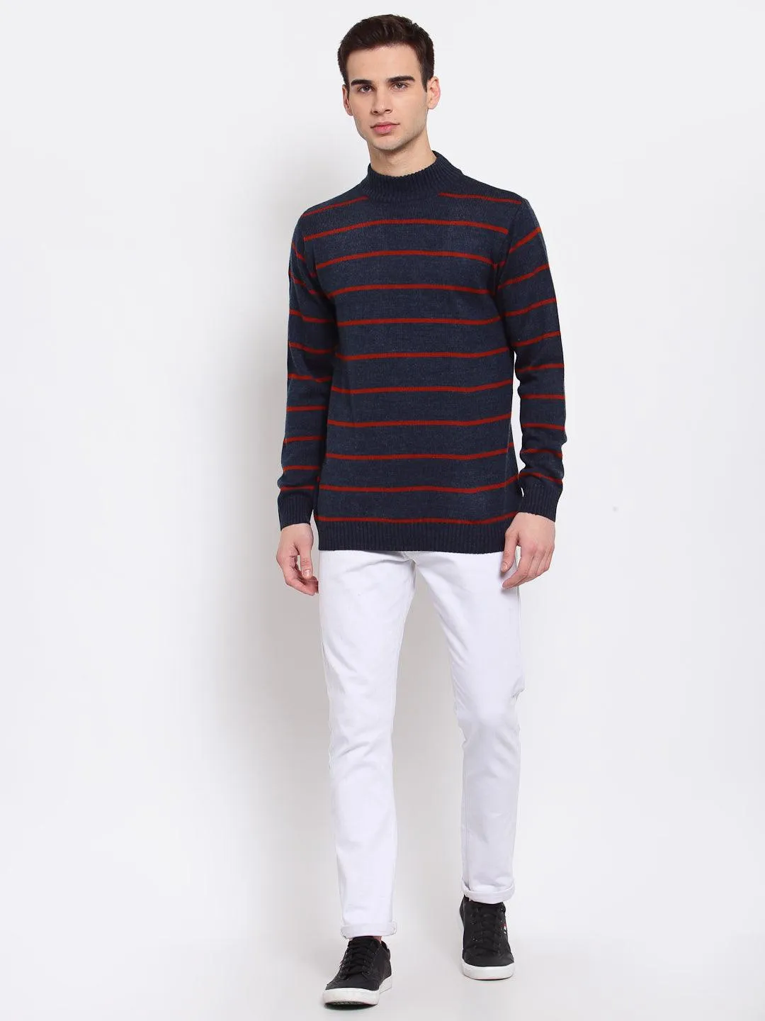 Men Striped Pullover Sweater