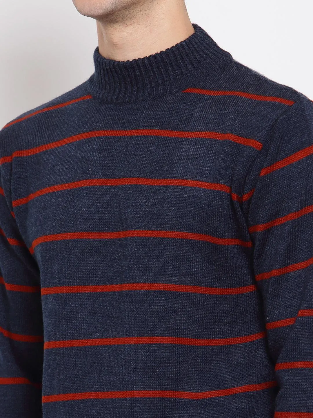 Men Striped Pullover Sweater