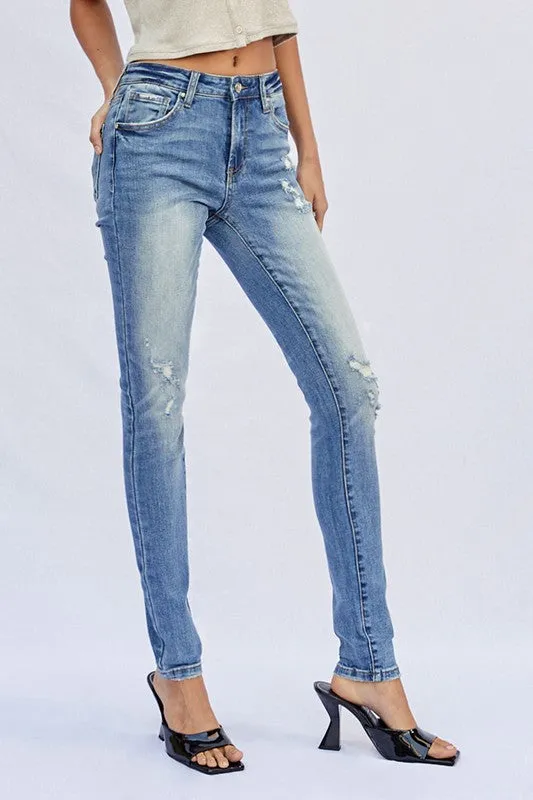 MID RISE FULL SKINNY JEANS