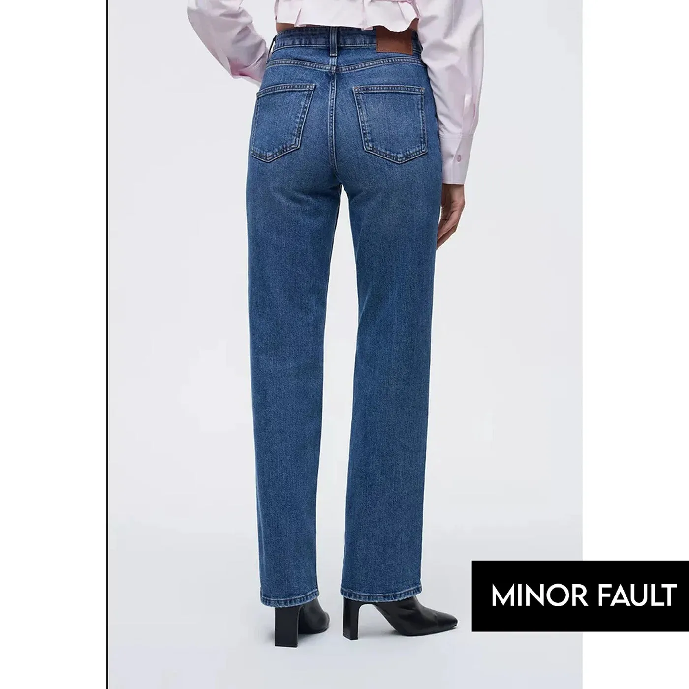 (Minor Fault) Blue Straight Fit Mid Rise Jeans