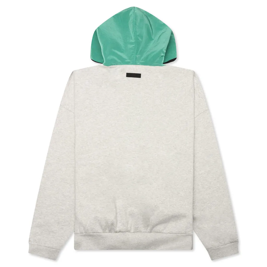 Nylon Fleece Hoodie - Light Heather Grey