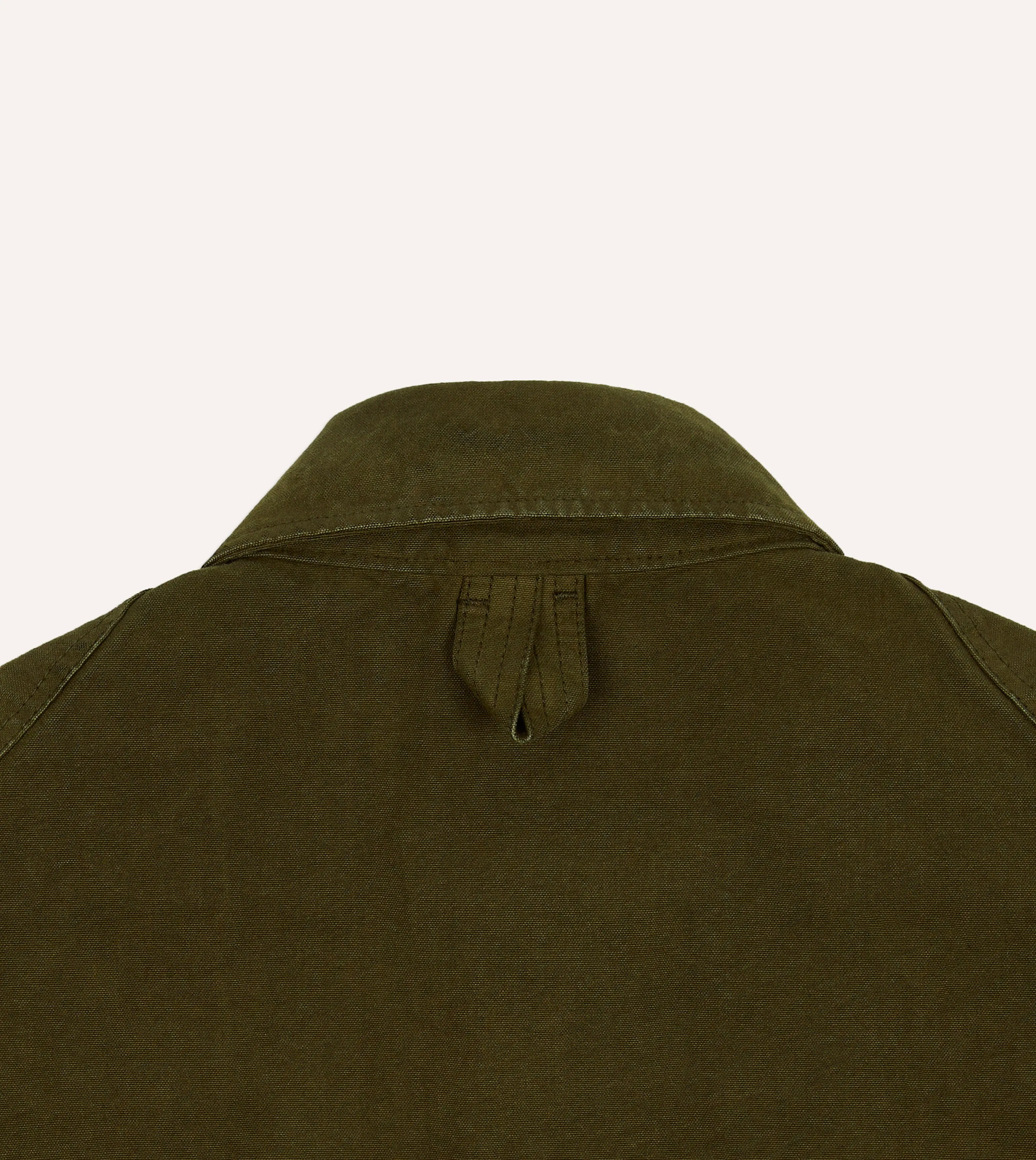 Olive Green Cotton Canvas Chasseur Jacket