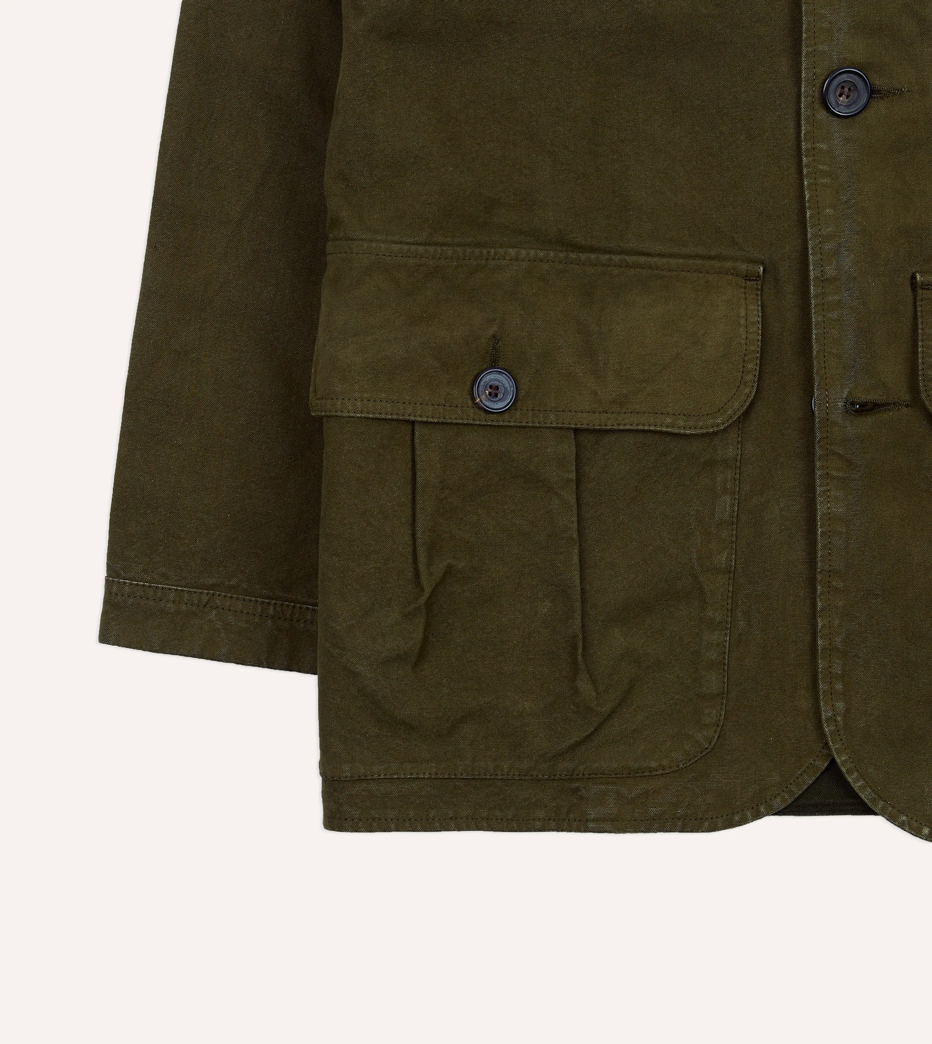 Olive Green Cotton Canvas Chasseur Jacket