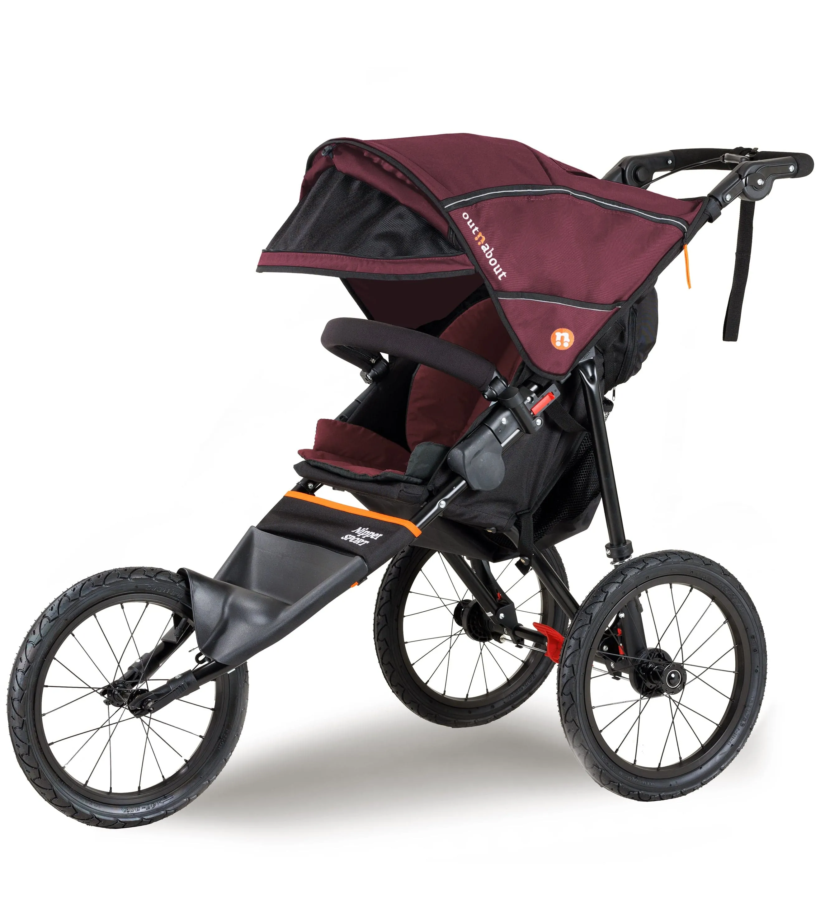 Out n About Nipper Sport V5 Single Pushchair - Brambleberry Red