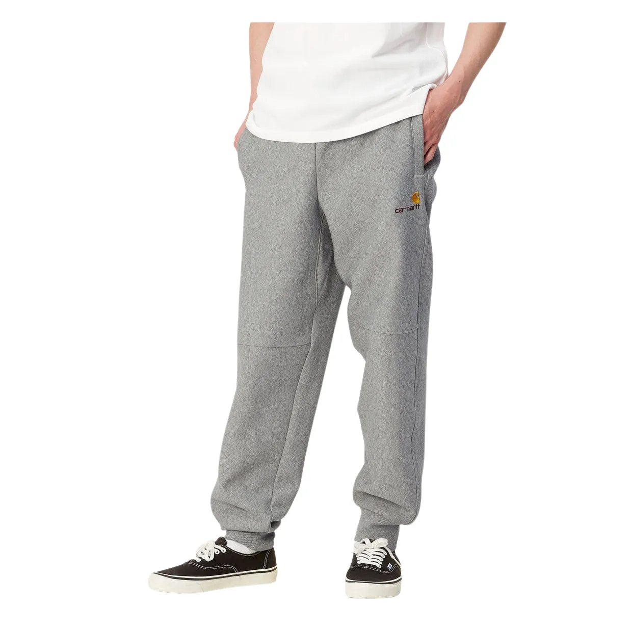 Pantaloni Uomo Carhartt WIP American Script Jogging Grigio