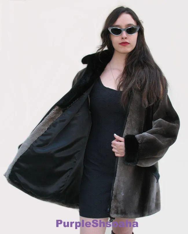 Phantom Sheared Beaver Fur Coat/Bomber M