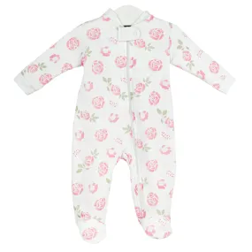 Roses Zipper Footie | Baby Girl