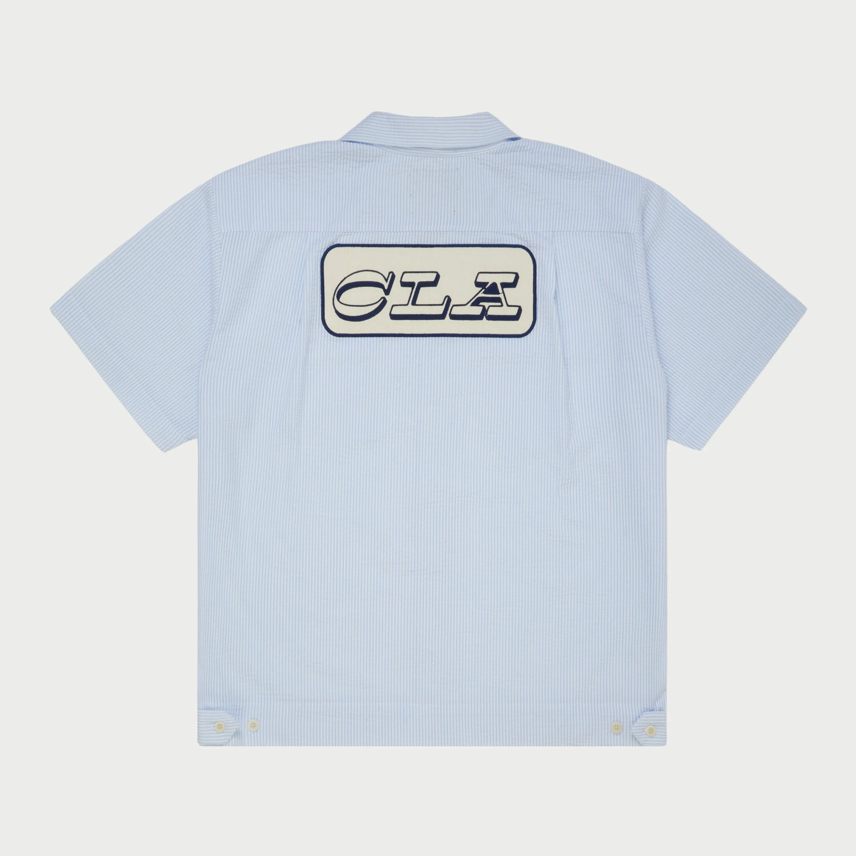 Seersucker Mechanic Shirt (Blue)