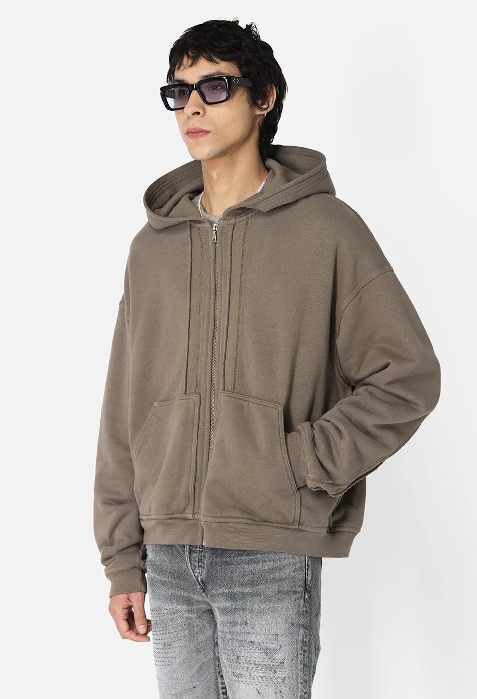 Slab Full-Zip Hoodie / Bark