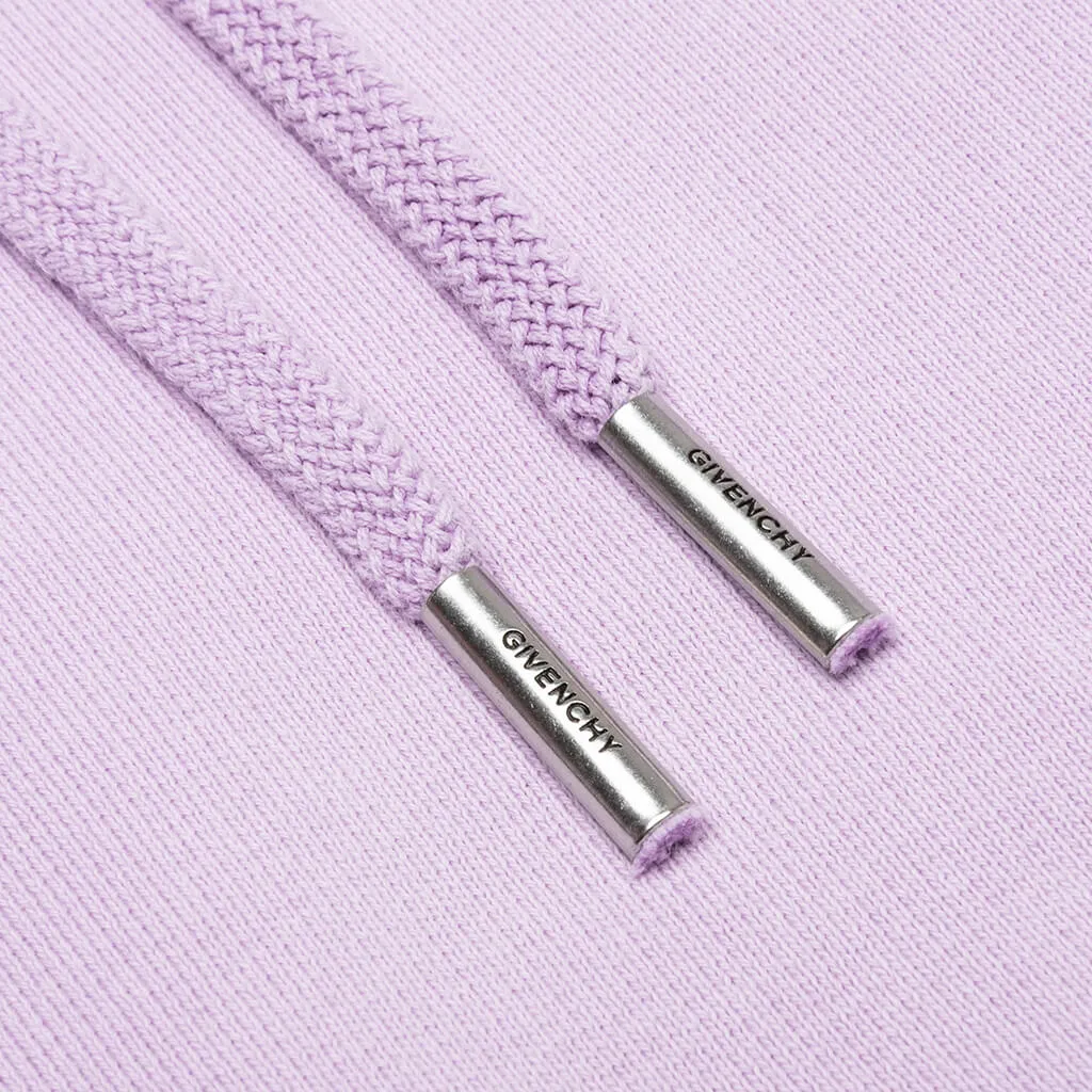 Slim Fit Embroidery & Print Hoodie - Lilac