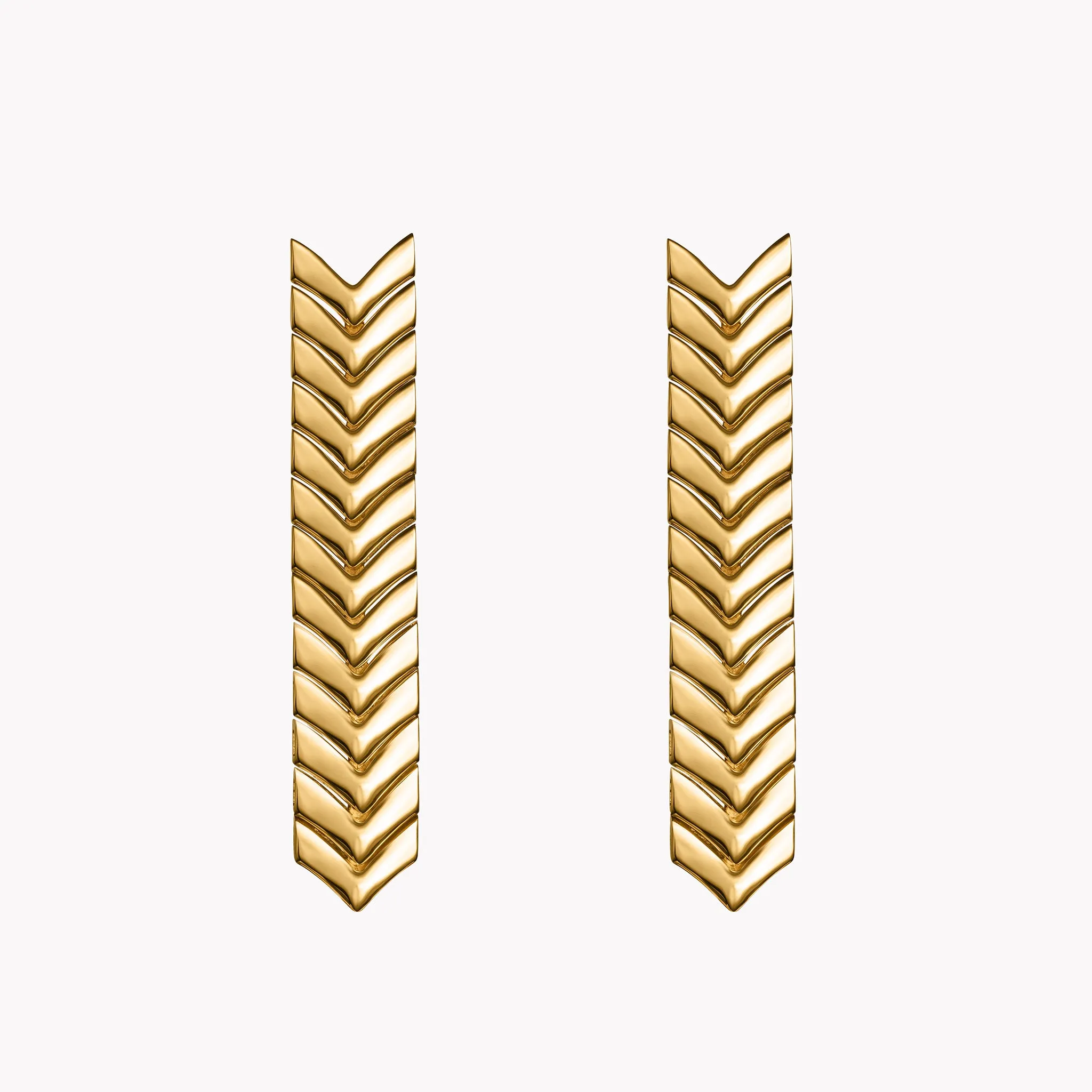 Solid Gold Zipper Drop Earrings