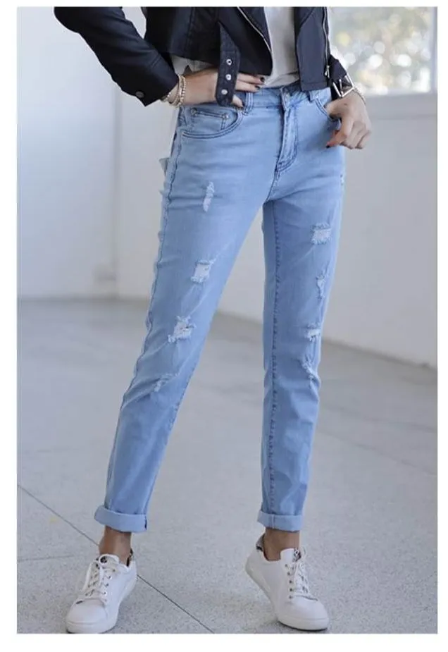 SOPHIE stretch denim ripped jeans