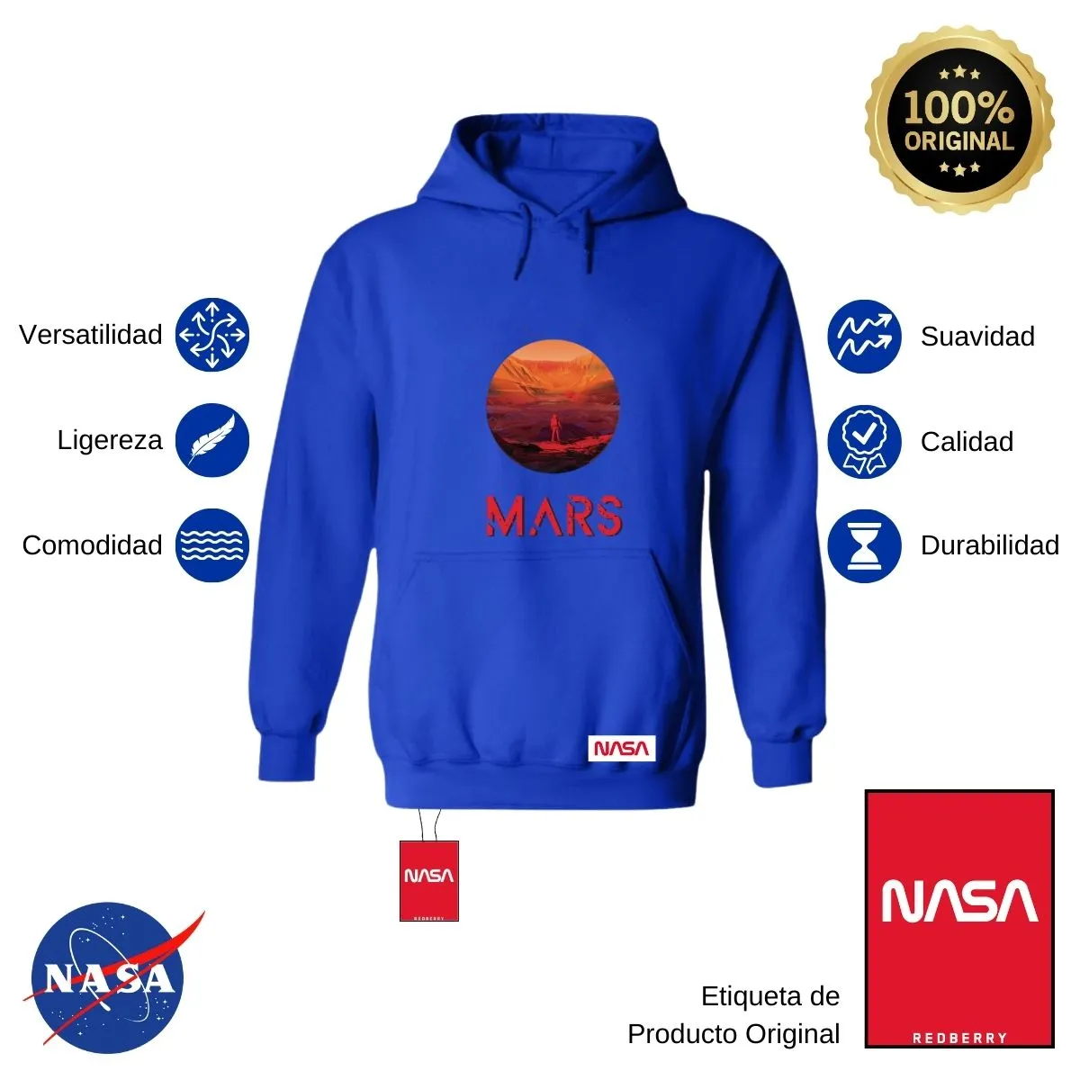 Sudadera para Hombre Hoodie Nasa Mars