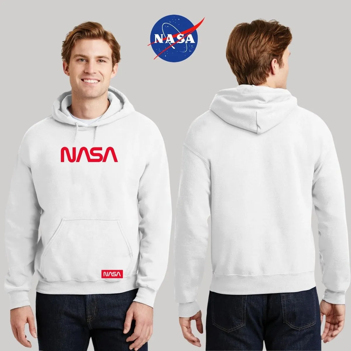 Sudadera para Hombre Hoodie Nasa Worm Red