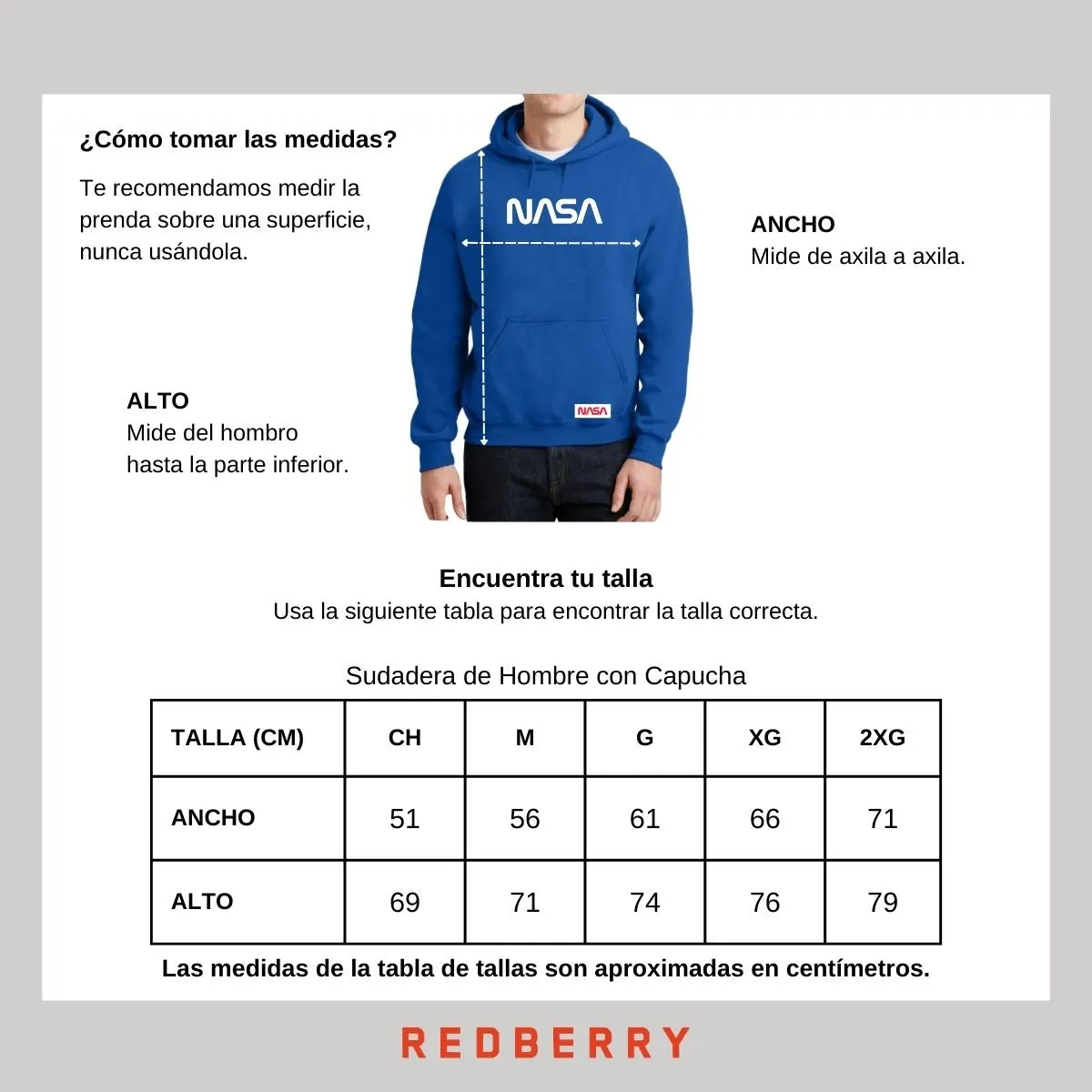 Sudadera para Hombre Hoodie Nasa Worm Red