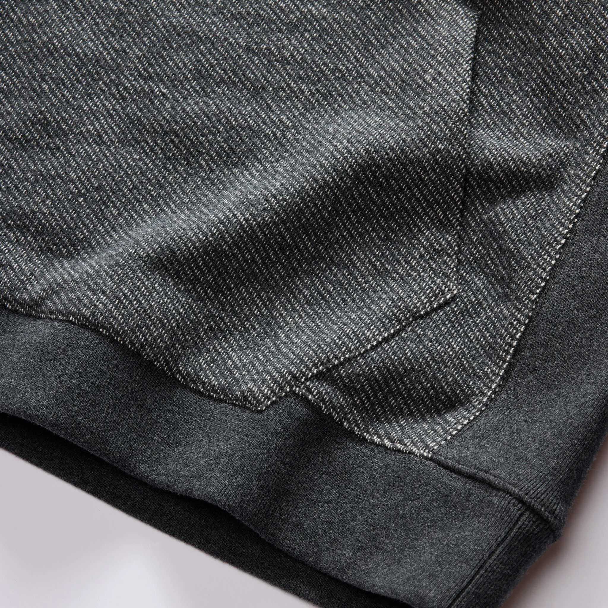 The Briggs Pullover in Coal French Terry Twill Knit